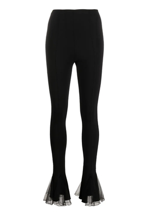 Nensi Dojaka tulle-detail flared trousers - Black