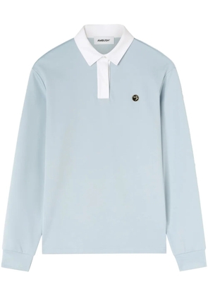 AMBUSH polo-collar logo-plaque sweatshirt - Blue