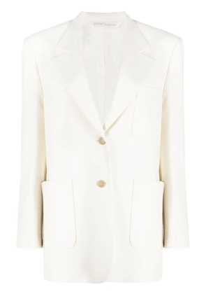 Palm Angels knitted tape-detail blazer - White