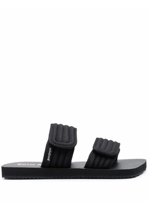 Palm Angels touch-strap quilted slides - Black