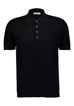 Piacenza Cashmere ribbed-knit polo shirt - Black