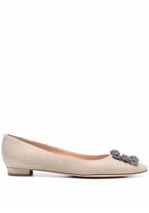 Manolo Blahnik Hangisi ballerina shoes - Neutrals