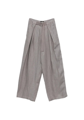 Eleh pinstripe belted trousers - Grey