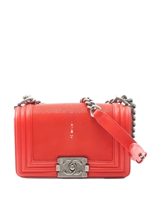 CHANEL Pre-Owned 2013-2014 small Boy chain-strap shoulder bag - Red