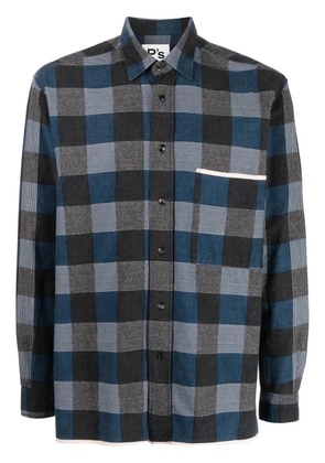 PRESIDENT'S check-print cotton shirt - Blue