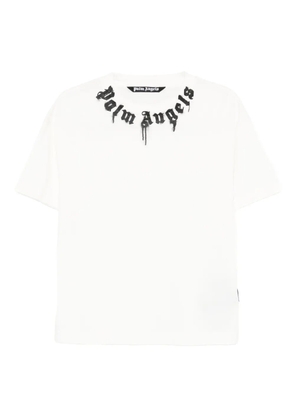 Palm Angels neck-logo cotton T-shirt - White