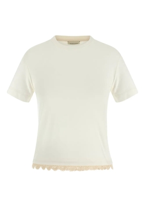Magda Butrym crochet-hem crew-neck T-shirt - White