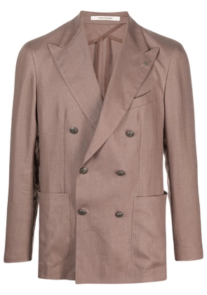 Tagliatore double-breasted linen blazer - Pink