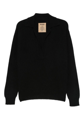 Uma Wang knitted polo top - Black
