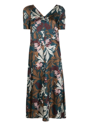 'S Max Mara floral-print silk midi dress - Blue