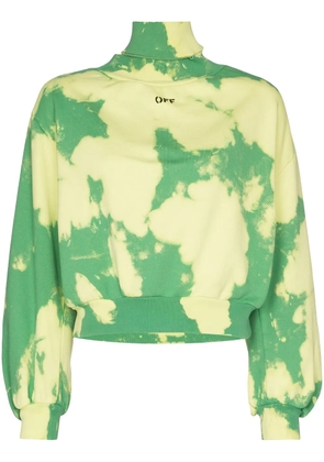 Off-White high-neck cloud print sweatshirt - Green
