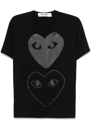 Comme Des Garçons Play double heart-print T-shirt - Black