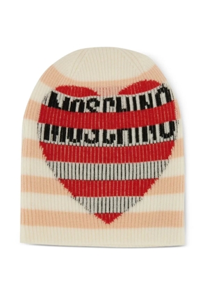 MOSCHINO JEANS striped heart hat - Neutrals