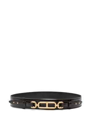 TOM FORD crocodile-embossed chain-link belt - Brown