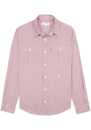 Sporty & Rich Utility logo-embroidered striped shirt