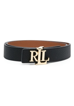 Lauren Ralph Lauren logo-buckle reversible leather belt - Black