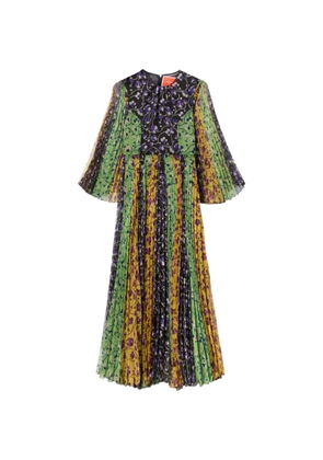 La DoubleJ Angel floral print pleated maxi dress - Green