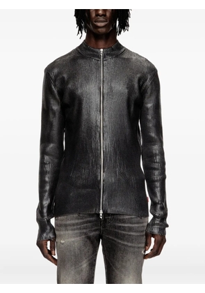 Diesel K-Dargy-D ribbed zip-up cardigan - Black