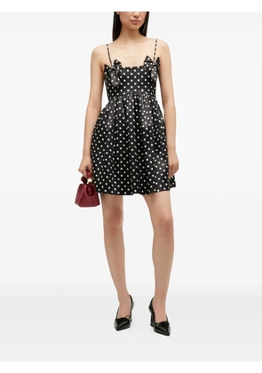 GANNI polka-dot bow mini dress - Black