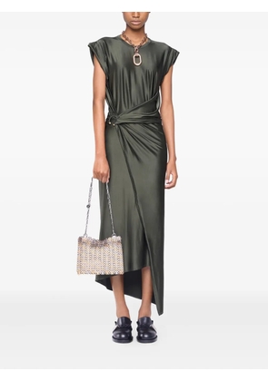 Rabanne draped satin midi dress - Green