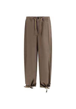 sacai drawstring-fastening trousers - Brown