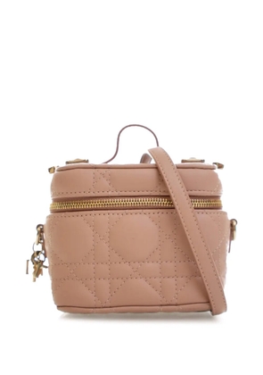 Christian Dior Pre-Owned 2020-2021 Micro Lambskin Cannage Lady Dior Vanity Case satchel - Brown