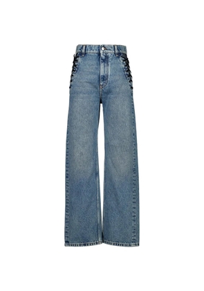 Stella McCartney wide-leg lace-up jeans - Blue