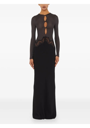 Christopher Esber Twist Verner lace long-sleeve maxi dress - Black