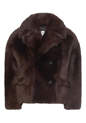 Marine Serre shearling jacket - Brown