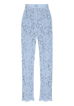 Dolce & Gabbana DNA embroidered lace trousers - Blue