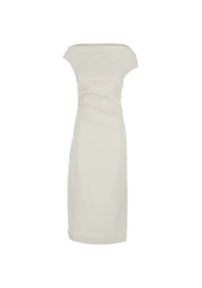 P.A.R.O.S.H. draped-detail midi dress - Neutrals