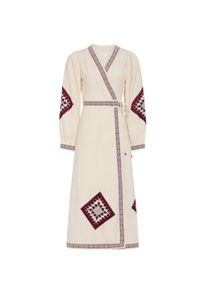 Marie Oliver Naomi embroidered midi dress - Neutrals