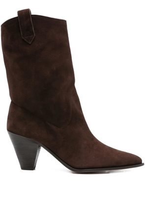 Aquazzura 80mm suede leather cowboy boots - Brown
