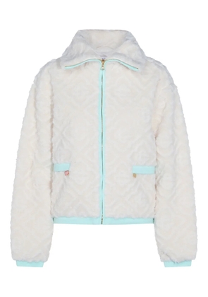 Casablanca textured zip-up jacket - White
