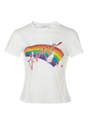 Christian Dior Pre-Owned 2002 rainbow-print T-Shirt - White