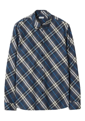 Burberry Check-pattern cotton shirt - Blue