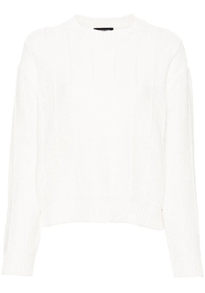 Fabiana Filippi crew-neck ribbed-knit jumper - White