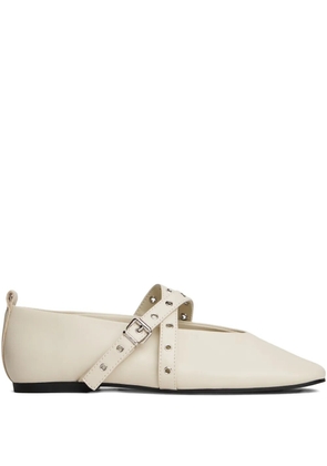Tommy Jeans studded buckle strap ballet - Neutrals