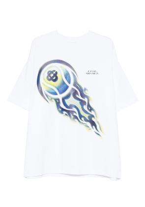 Casablanca flaming tennis ball tee T-shirt - White