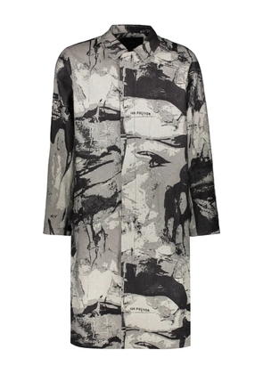 ISO.POETISM abstract-print coat - Black