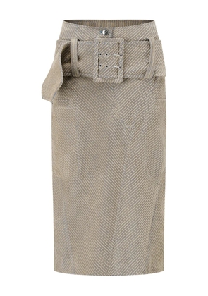 OUDE WAAG belted midi skirt - Neutrals