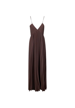 P.A.R.O.S.H. pleated V-neckdress - Brown