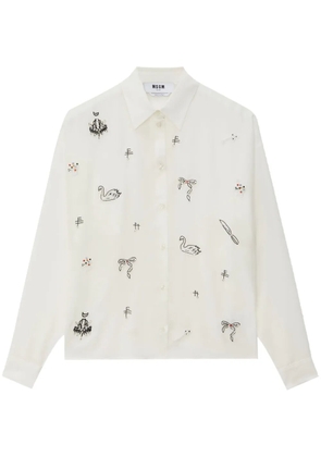 MSGM beaded button-up shirt - White