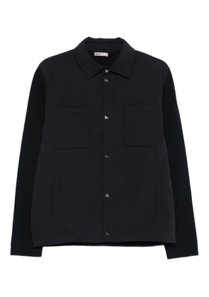Herno knitted-sleeve buttoned jacket - Blue