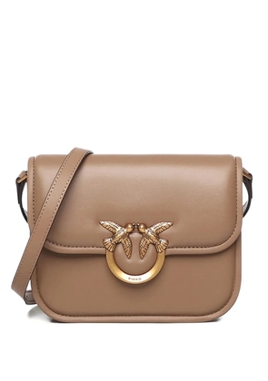 PINKO Love Box leather shoulder bag - Brown