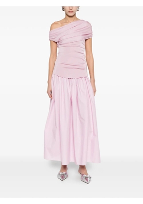 Self-Portrait draped ruched midi dress - Pink