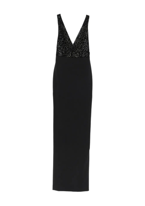 Elisabetta Franchi rhinestones V-neck dress - Black
