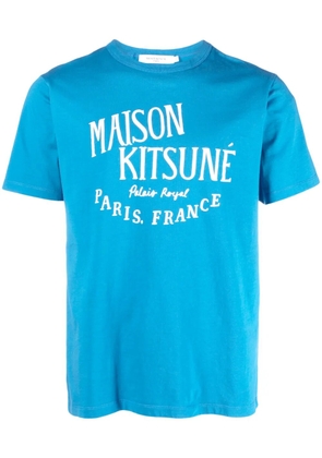 Maison Kitsuné logo-print cotton T-shirt - Blue