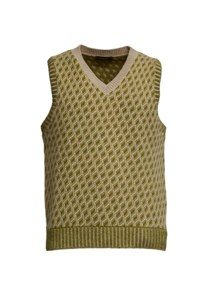 Zanone patterned V-neck vest - Green