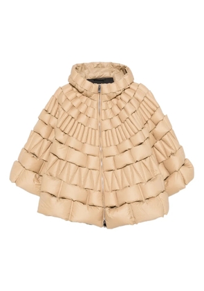 RAXXY hooded quilted cape - Brown